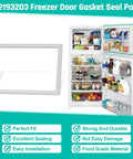 Premium Top Freezer Door Gasket Seal 17.91 X 28.74 Inches For Refrigerator Replacement next to open fridge with food items