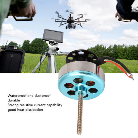 High Pull RC Motor With Aluminum Alloy Housing And Copper Coil, 820G Thrust At 11.1V 13A, shown with drone platform