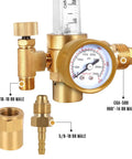 Close-up of Pro Grade Argon CO2 Gas Regulator Flow Meter With 6.8 Foot Hose For TIG And MIG Welders CGA 580 Compatible Accurate 0 To 60 CFH
