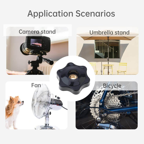 Must Have Ten Pack Six Star Knobs With One Quarter Inch Twenty Female Threads Hex Head used for camera, umbrella, fan, bicycle.