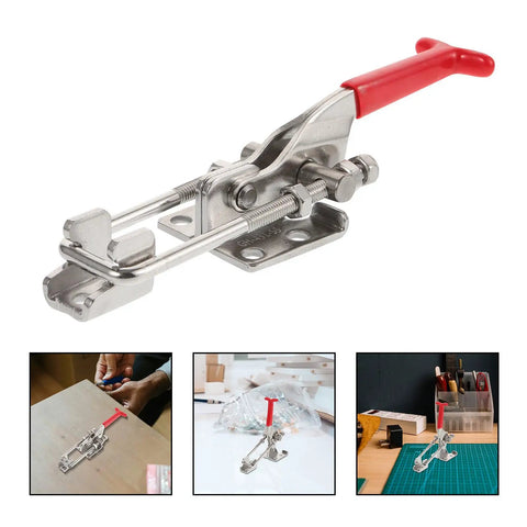 Heavy Duty Adjustable Toggle Clamp Latch for Cabinets and Suitcases, Rugged Metal Build With Super Strong Grip Close-Up View