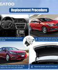 Hyundai Sonata Trunk Latch Replacement Actuator For 2015 2016 2017 installation steps with car interior and exterior views