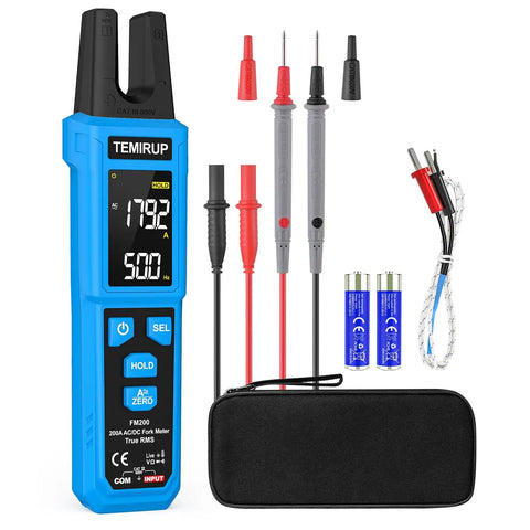 Digital Clamp Meter With U Shaped Jaw For AC And DC Current And Voltage Auto Range 4000 Counts Large Backlit LCD