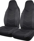 Sporty Carbon Fiber Look Front Seat Covers with Mesh Panels for Universal Fit