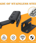 Heavy Duty Stainless Steel Flip Gate Latch Set With Padlock For Barn Cabinet Pet Cage Garden Garage and Window Sliding Doors Matte Black Finish