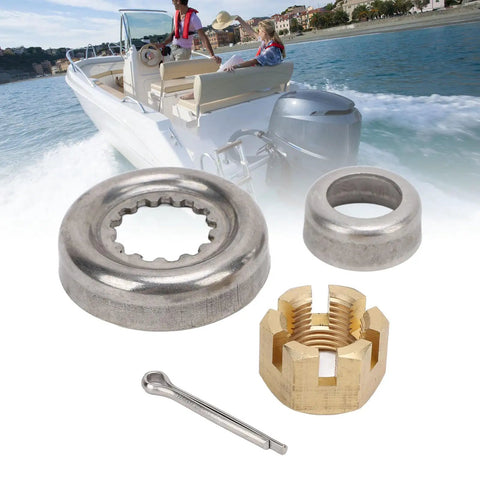 Heavy Duty Marine Prop Nut Kit Built Tough For Yamaha Outboard Engines 30HP To 60HP 66T W4599 00 on boat with water