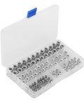 Rivet Nut Kit 100 Pcs Flat Head Aluminum Rivet Nuts Inserts M4 M5 M6 M8 For Metal Panels Auto Marine Electrical DIY Projects Easy Install Heavy Duty Fasteners No Fuss Secure Assemblies in a plastic organizer box