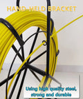6Mm Fiberglass Fish Tape With Steel Reel Stand, 200M Duct Rodder Wire Puller coiled on durable steel frame, close-up view