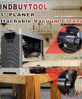 Heavy Duty 13 Inch Benchtop Wood Thickness Planer With Slick Helical Spiral Cutterhead And 120V 15Amp Motor for fast stock removal with vacuum attachment.