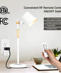 Remote Control Outlet Set With Two Remotes And Five Outlets, No Fuss Wireless On Off Power Switch Kit, white lamp with remote