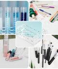 Eight Hole Transparent Acrylic Test Tube Rack For Fifty Milliliter Tubes Clear Durable Lab Organizer Stand with test tubes and brushes