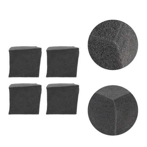 4 Piece Low Frequency Acoustic Absorption Blocks Polyurethane Wall Sound Dampener in black for noise control and recording studio use.