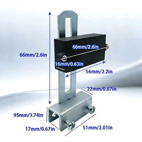 2 Pack Square Limit Switch Magnets With Mounting Brackets For Automatic Sliding Gate Openers Replacement Accessories Universal Compatibility And Durable Easy Install For Electric Gate Opener Systems, with visible dimensions and metal components.