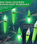 8 Pack Underwater Fishing Lights Green LED Deep Drop Night Fishing Set 360 Degree Bait Lure Attractant under ocean water