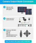 Camera output mode conversion guide for 4 In 1 1080P Outdoor Indoor Security Camera With Night Vision And Weatherproof Housing TVI CVI AHD CVBS Compatible With 960H 720P 1080P 5MP And 4K Analog DVRs Easy Plug And Play Home Surveillance For Front Porch And Backyard.