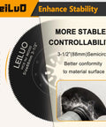 3-1/2 inch semicircle oscillating tool blade for wood, enhancing stability and precision cuts for contractor use.