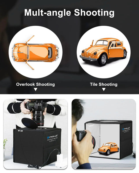 Compact Mini Photo Studio Light Box With 104 LED Beads Fast No-Fuss Setup Photography Tent Kit in use for model car shots