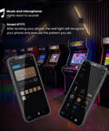 Lichaser Plug in Wall Sconces for Acoustic Wall Panels, Slat Wall (2, 28in) shown with smart app control in a gaming arcade.