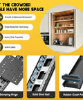 Heavy Duty Pocket Door Hardware Kit with DIY Friendly Hidden Sliding System and Pivot Hinges for recessed wardrobe and kitchen doors.