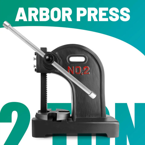 Rock Solid 2 Ton Arbor Press Built With Heavy Duty Cast Iron And A Five Point Nine Inch Stroke Perfect For Crushing Through Leather Stamping Metal Bending And Fast Riveting Custom Crafts