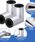 Foam Pipe Insulation Kit With Aluminum Foil Shield, 8 Pieces Including Long Tubes And Elbows, 1/2 Inch Freeze Protection