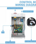 Control box wiring diagram for light milling machine switch showing components like changeover switch and main control board.