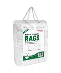 White T Shirt Cleaning Rags 1 Pound Bag Multipurpose Shop Rags For Cleaning Staining Painting Oil Grease And Dust Great For Home Garage Workshop Bulk 100 Percent Cotton T Shirt Rags in clear packaging with label