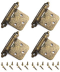 Four Pack Semi Concealed Kitchen Cabinet Hinges For Flush Mount Doors With Quiet Soft Close Action Durable Iron Hardware Antique Finish