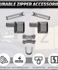 All In One Zipper Repair Kit With Metal Insertion Pins, Latch Sliders And Stopper Sets for jackets and coats