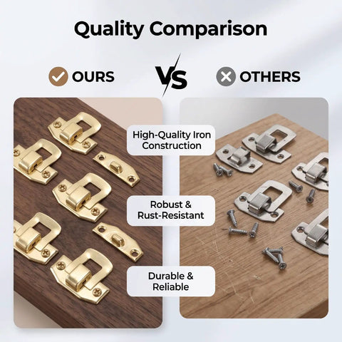 Bulk 100 Set Iron Toggle Hasp Latches With Screws For Jewelry Boxes Wood Cabinets And Storage Projects Yellow Heavy Duty Hardware Upgrade quality comparison of latches.