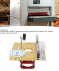 Rock Solid Router Lift Kit With Stainless Steel And Aluminum Alloy Hand Screw Adjuster For Woodworking Table Insert Plate 64 To 66 Millimeter Motor Base, showcasing lifting body and adjusting mechanism.