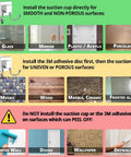 Guide for installing No Drill Suction Cup Hooks For Shower And Bathroom Glass Door Tile 2 Pack Chrome on various surfaces.