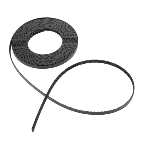 Solid Grip 6Mm GT2 Timing Belt For 3D Printers Steel Reinforced Polyurethane Coating black open design, detailed view of the belt.