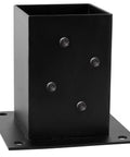 4x4 Wood Fence Post Anchor Base Set 2mm Steel Black Powder Coated Includes Wood Screws and Concrete Anchors Fits Nominal 4x4 Posts