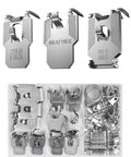 111 Piece Picture Hanging Kit With Heavy Duty Drywall Hooks No Nail Claw Wall Mounts Rated 25 40 And 65 Pounds steel hooks and mounts in a kit.