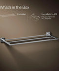 Hotelier Towel Rack With Upper Shelf And Towel Bar 24 Inch Shelf Premium Metal Construction For Durability Corrosion Resistant Finish