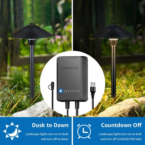 All In One LED Pathway Lighting Kit With 8 Low Voltage Landscape Lights 60W Transformer 100 Ft Landscape Wire 3000K