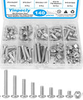 304 Stainless Steel 10-24 Phillips Pan Head Machine Screws Nuts Washers Kit for DIY Projects and Home Fixes, visible in box