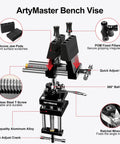 360 Degree Rotating Bench Vise With Quick Release Ratchet Wrench For Woodworking And Pipe Workbench Vise The Go To Tool For Carving Repair And DIY Projects In Home Shop 4 Inch