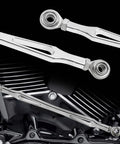 Chrome Gear Shift Linkage Replacement For Harley Softail Dyna Touring Road King Electra Street Glide Tri Glide 1986 And Later Billet Aluminum Build Smooth Shifting Easy Adjustment Slick Chrome Finish, chrome billet aluminum linkage on Harley engine