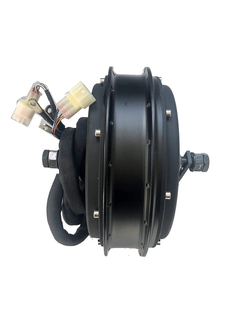 Badass 5000W Electric Bike Hub Motor Packing Killer High Torque And 10kW Peak Power 48V To 120V Heavy Duty Conversion Kit side view with wiring.
