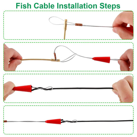 Step-by-step guide using 21 Feet Fiberglass Fish Tape Cable Rods Kit With Glow Rods And Hook Hole Set 15 Rods With Brass Connectors