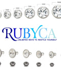 600 Sets Czech White Clear Crystal Rhinestone Rapid Rivets, Silver Color Metal Studs, DIY Leathercraft Kit sizes 4-9mm