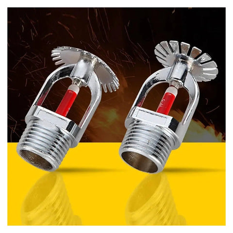 Rock Solid Fire Sprinkler Kit With Blazing Fast 68C Trigger Activation And Dead Simple Dn15 Hookups For Regular Folks Craving Bulletproof Home And Office Protection Gear chrome fire sprinkler heads with red trigger, R1/2 thread