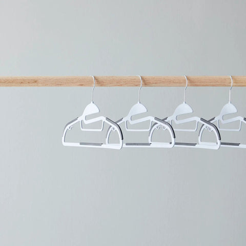 Slick Space Saving Wardrobe Game Changer Set Featuring Heavy Duty Non Slip Rubber Coated Plastic Hangers And Smooth 360 Swivel Hooks In Versatile Gray Bulk Pack Of Fifty For Hassle Free Clothing Storage
