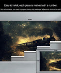 Steam Train Mural Wall Wallpaper Large Locomotive Scene For Bedroom And Living Room Industrial Retro Train Wall Art