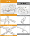 Comparison of Outdoor Basketball Net Replacement Game Ready Pro Grade Heavy Duty For Standard Hoops All Weather Anti Whip 12 Loop Nylon Net White versus standard net showing weight and construction differences.