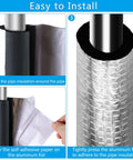Installation of 10 Pack Self Adhesive Pipe Insulation Foam Tubes With Aluminum Foil Wraps For Spigots And Outdoor Pipes steps shown