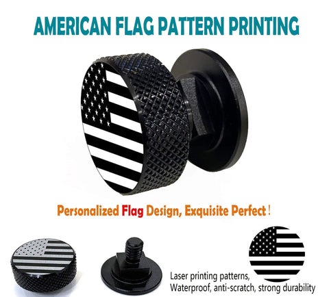 Aluminum Welding Helmet Pipeliner Fasteners 1 Pair Black USA Flag Pattern Replacement Screws for Flip Hood Armor Anti Rust