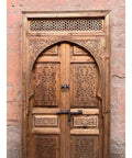 Custom Solid Wood Barn Door For Interior Sliding Or Hinged Use, Handcrafted Rustic Single Or Double Door with carved design